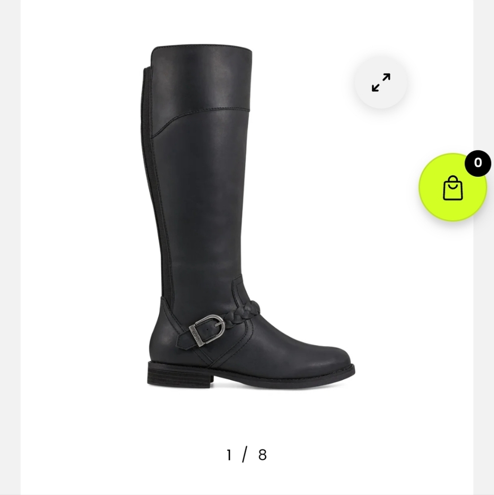 NIB Earth black leather boots, women's size 8